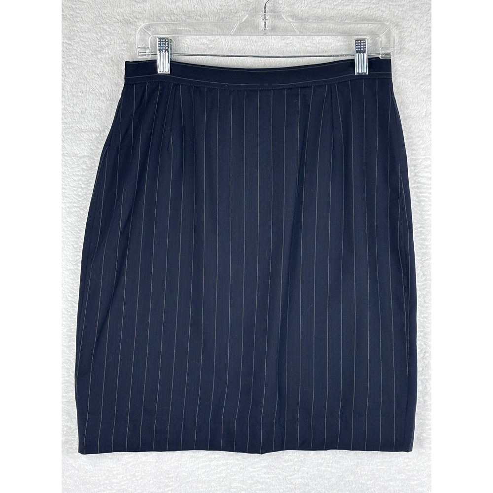 Michael Kors Pinstripe Wool Pencil Skirt Business Career Wear Size 10 USA Made